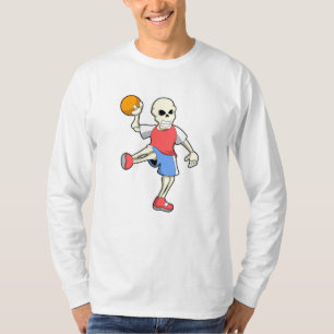 Skeleton at Handball player with Handball T-Shirt