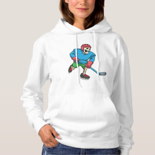 Skeleton at Ice hockey with Ice hockey stick Hoodie