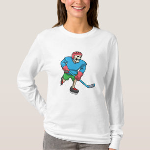 Skeleton at Ice hockey with Ice hockey stick T-Shirt