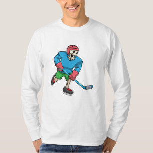 Skeleton at Ice hockey with Ice hockey stick T-Shirt