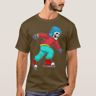 Skeleton at Ice skating with Ice skates T-Shirt