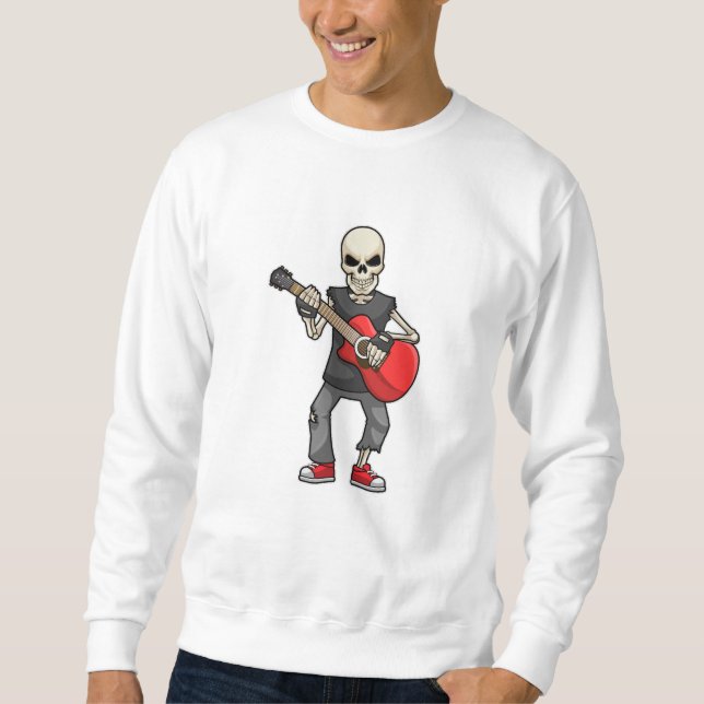 Skeleton at Music with Guitar Sweatshirt (Front)