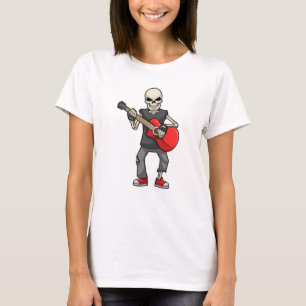 Skeleton at Music with Guitar T-Shirt