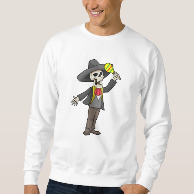 Skeleton at Music with Maracas Sweatshirt (Front)
