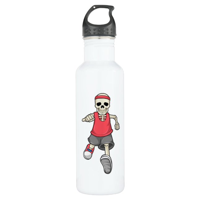 Skeleton at Running with Headband 710 Ml Water Bottle (Front)