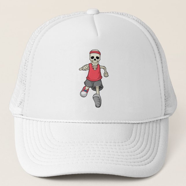 Skeleton at Running with Headband Trucker Hat (Front)