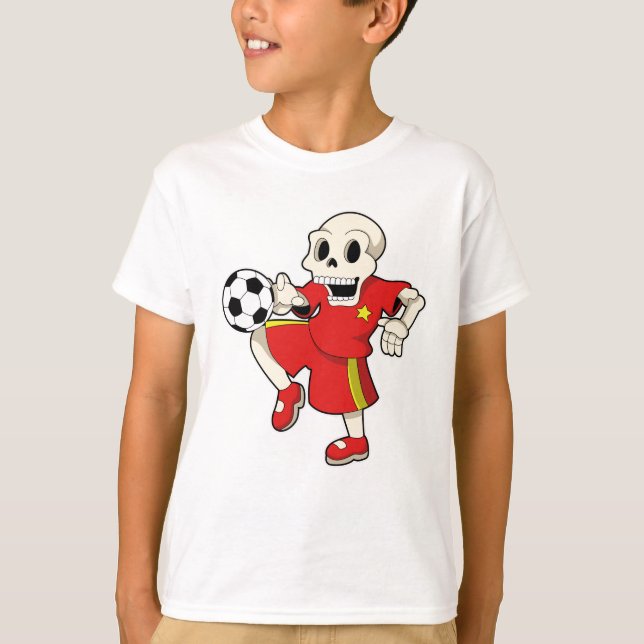 Skeleton at Soccer Sports T-Shirt (Front)