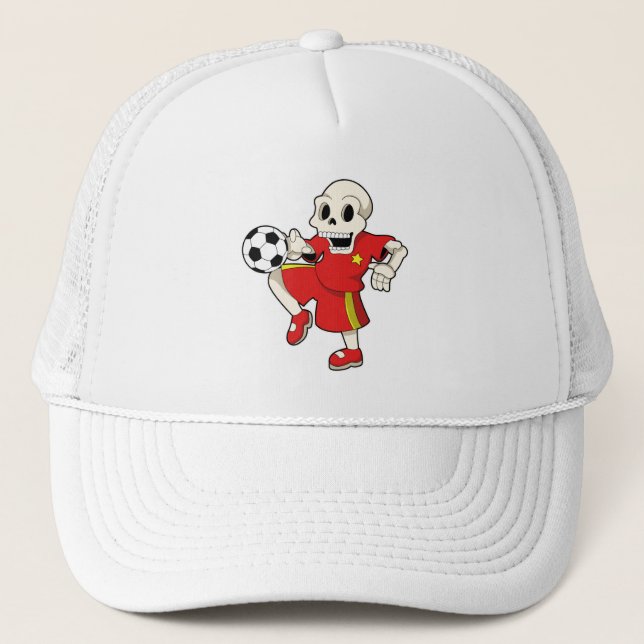 Skeleton at Soccer Sports Trucker Hat (Front)