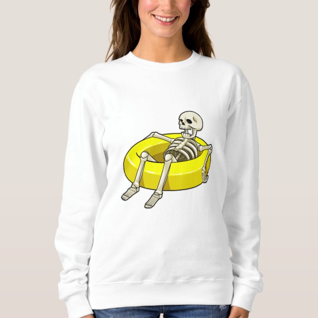 Skeleton at Swimming with Swim ring Sweatshirt (Front)