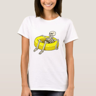 Skeleton at Swimming with Swim ring T-Shirt