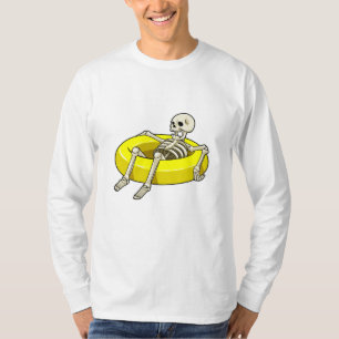 Skeleton at Swimming with Swim ring T-Shirt