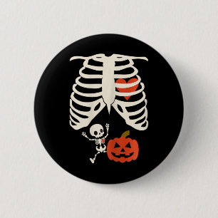 Skeleton Baby Halloween Pregnancy Couples Costume 6 Cm Round Badge