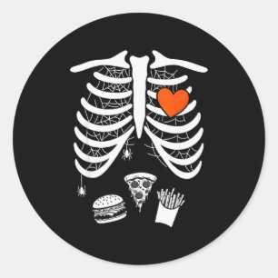 Skeleton Baby Pregnant Xray Rib Cage For Fall Hall Classic Round Sticker