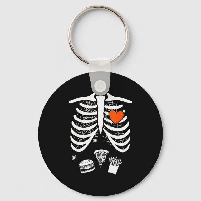 Skeleton Baby Pregnant Xray Rib Cage For Fall Hall Key Ring (Front)