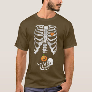 Skeleton Baby Pregnant Xray Rib Cage for Fall Hall T-Shirt