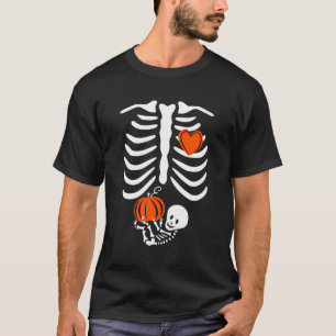 Skeleton Baby Pregnant Xray Rib Cage Halloween Cos T-Shirt