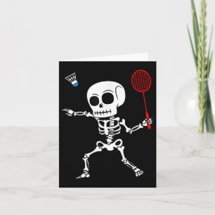 Skeleton Badminton Halloween Smash Shuttle Easy Co Card