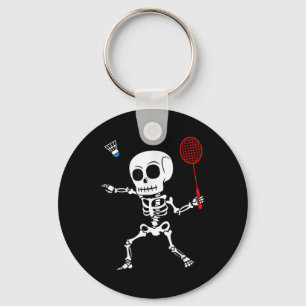 Skeleton Badminton Halloween Smash Shuttle Easy Co Key Ring