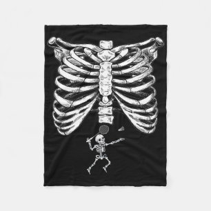 Skeleton Badminton Pregnancy Halloween Smash Shutt Fleece Blanket