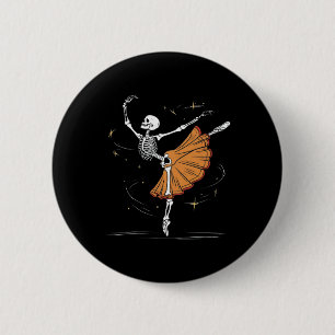Skeleton Ballerina Ballet Dance Halloween  6 Cm Round Badge