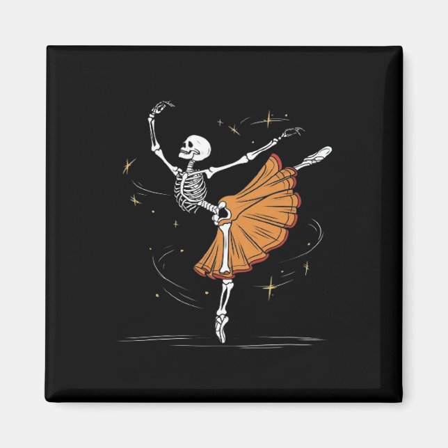 Skeleton Ballerina Ballet Dance Halloween  Magnet (Front)