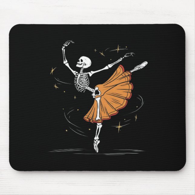 Skeleton Ballerina Ballet Dance Halloween  Mouse Pad (Front)