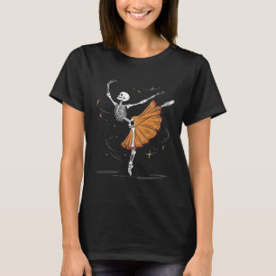 Skeleton Ballerina Ballet Dance Halloween T-Shirt