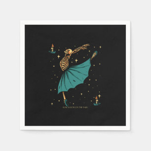 skeleton ballerina dancing with candle light napkin