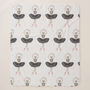 Skeleton Ballerina – Spooky Grace Meets Gothic Sherpa Blanket