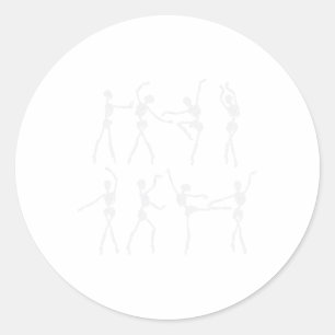 Skeleton Ballerinas Ballet Dance Cute Halloween Co Classic Round Sticker