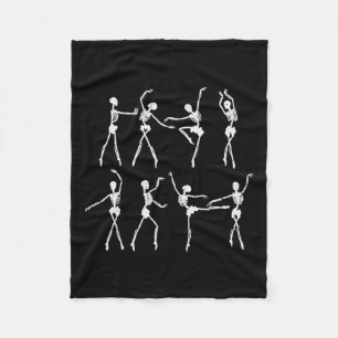 Skeleton Ballerinas Ballet Dance Cute Halloween Co Fleece Blanket