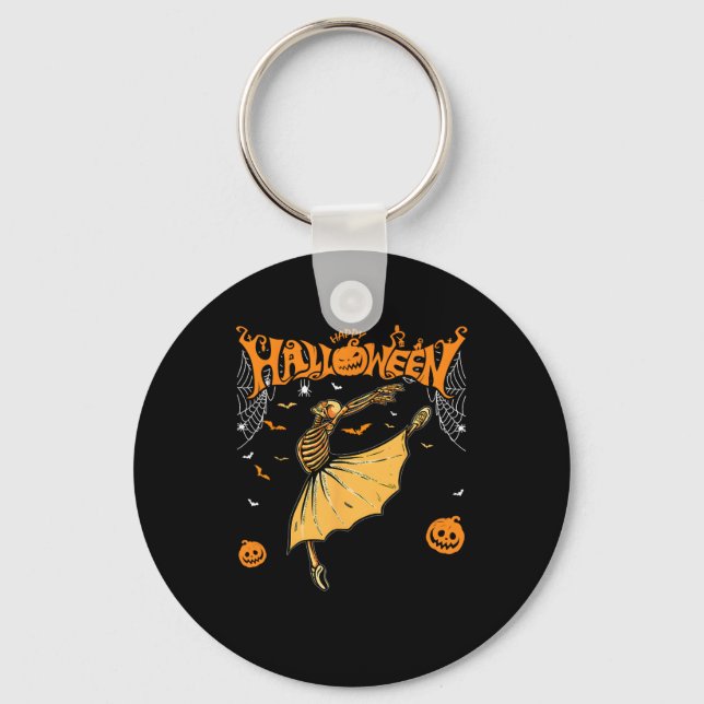 Skeleton Ballerinas Ballet Dance Cute Halloween Co Key Ring (Front)