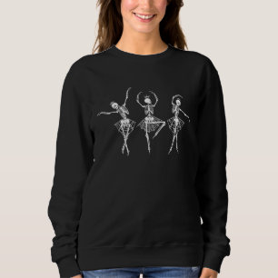 Skeleton Ballerinas Ballet Dance Halloween Spider Sweatshirt