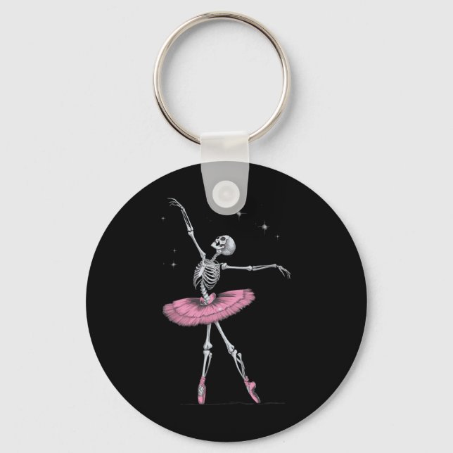 Skeleton Ballet Halloween Costume Funny Skull  Key Ring (Front)