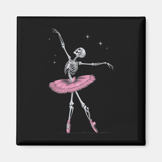 Skeleton Ballet Halloween Costume Funny Skull  Magnet (Front)