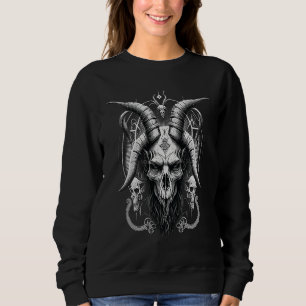 Skeleton Baphomet Occult Gothic Demon Sweatshirt