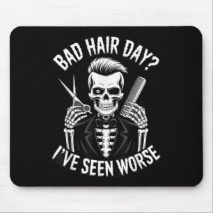 Skeleton Barber Halloween Funny Soky Hair Stylis Mouse Pad