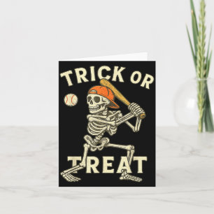 Skeleton Baseball Halloween Costume Funny Men Boys Card