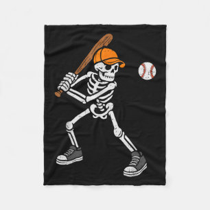 Skeleton Baseball Halloween Costume Mens Boys Teen Fleece Blanket