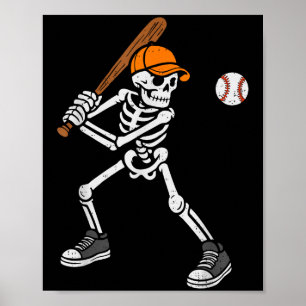Skeleton Baseball Halloween Costume Mens Boys Teen Poster