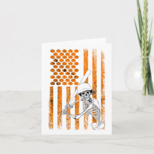 Skeleton Baseball Player Fan Skeleton Halloween Ba Card