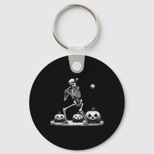 Skeleton Baseball Player Halloween Mens Womens Kid Key Ring