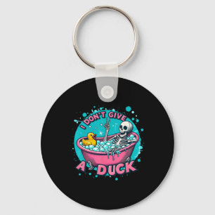 Skeleton Bath Humour Rubber Duck Funny Halloween Key Ring