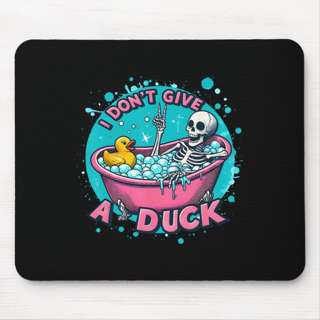Skeleton Bath Humour Rubber Duck Funny Halloween  Mouse Pad (Front)