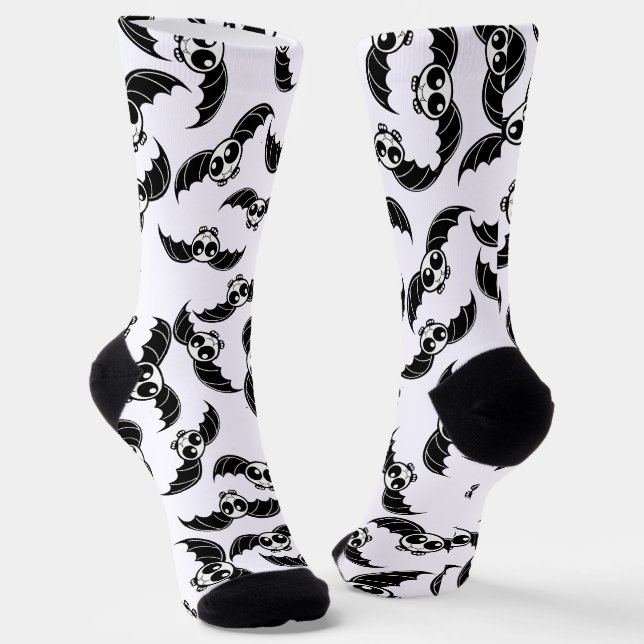 Skeleton Bats Halloween  Socks (Angled)