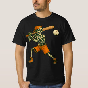Skeleton Batting Baseball Halloween   Spooky Sport T-Shirt