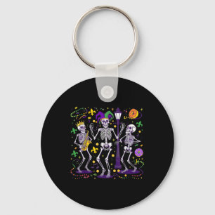 Skeleton Beads Joker Hat Mardi Gras New Orleans Fl Key Ring