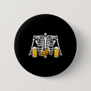 Skeleton Beer Lover Hamburger Pizza Xray Halloween 6 Cm Round Badge