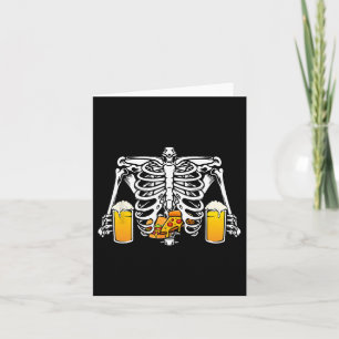Skeleton Beer Lover Hamburger Pizza Xray Halloween Card