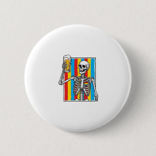 Skeleton Beer Rainbow Vintage Engraving Shirt_1 6 Cm Round Badge